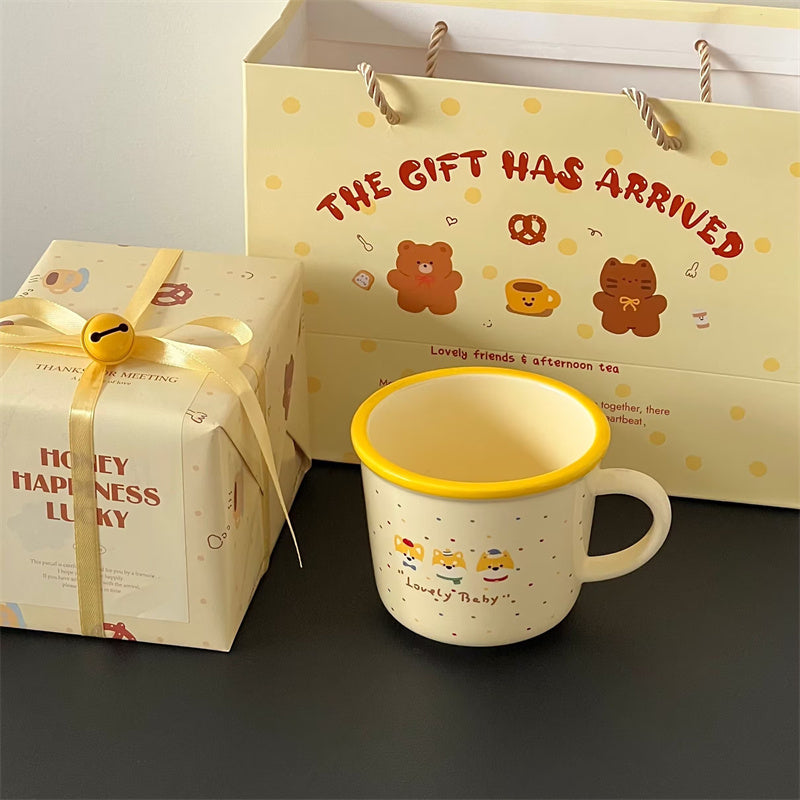 Polka Dot Milk Yellow Mug