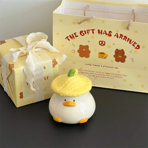 Cute Straw Hat Duck Mug