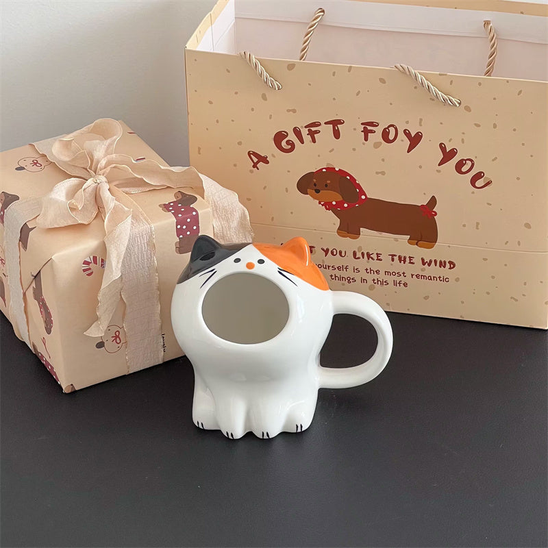 Calico Cat Yawn Mug