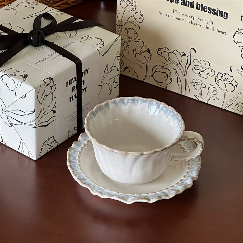 Smoky Blue Retro Coffee Cup