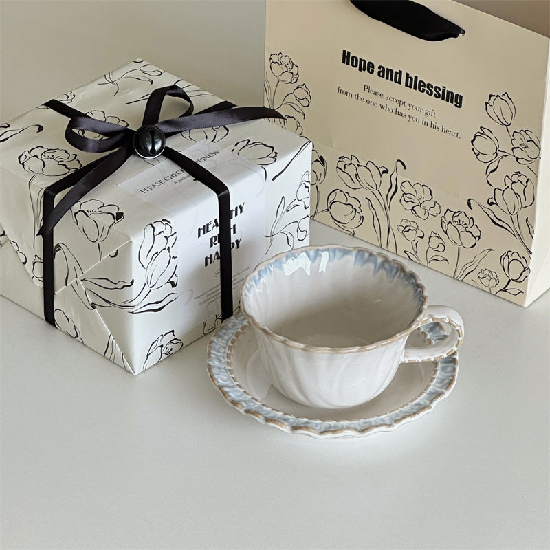 Smoky Blue Retro Coffee Cup