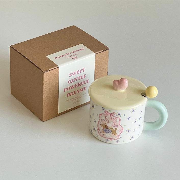 Coquette Lace Mug with Lid