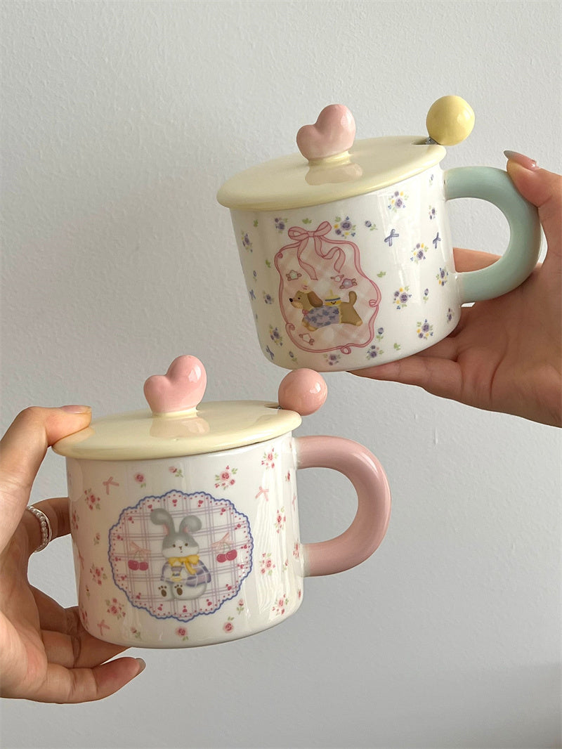 Coquette Lace Mug with Lid