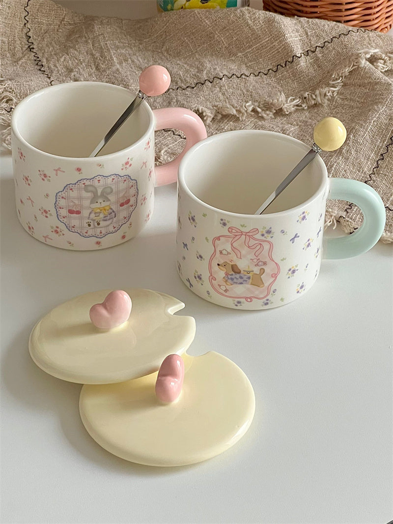 Coquette Lace Mug with Lid