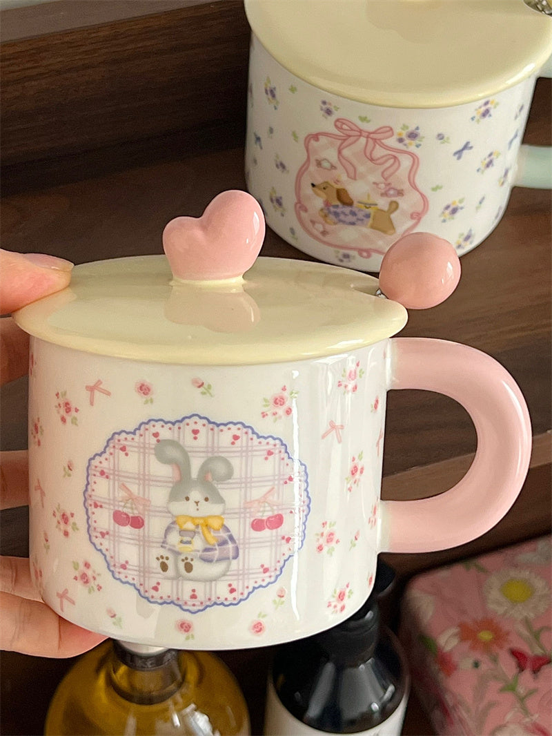 Coquette Lace Mug with Lid