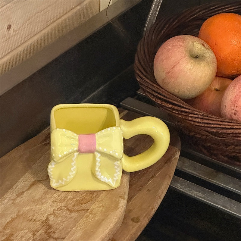 Ribbon Bow Square Mug