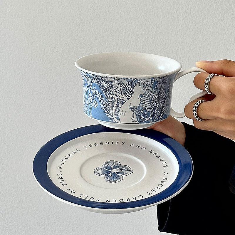 Vintage Blue Cat Tea Cup