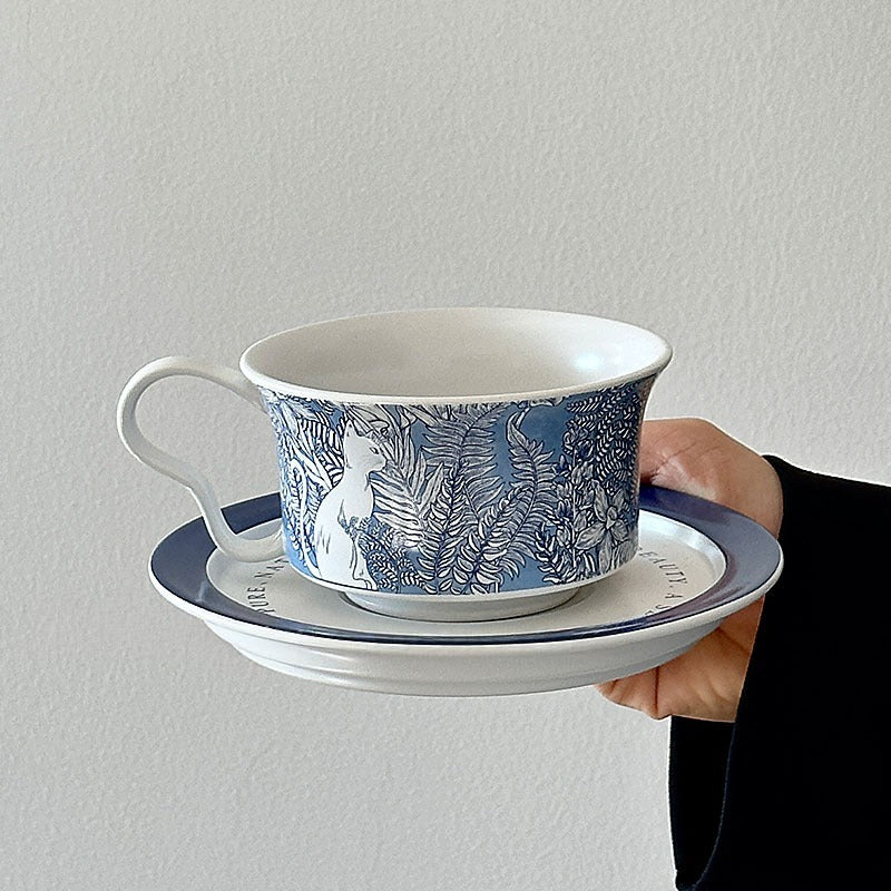 Vintage Blue Cat Tea Cup