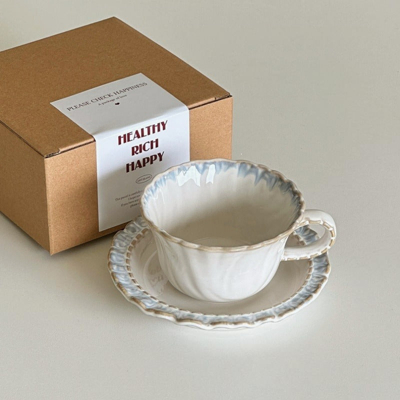 Smoky Blue Retro Coffee Cup