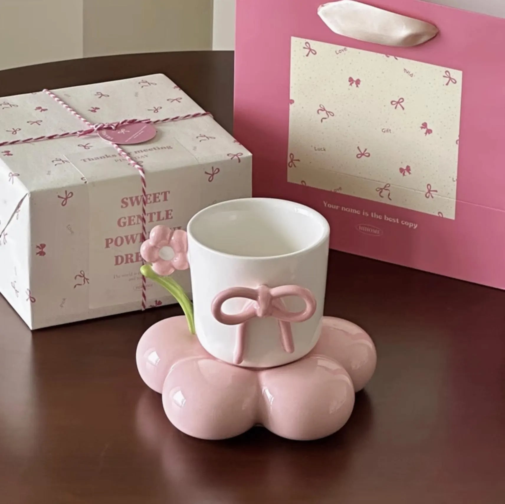 Flower Mug with Saucer