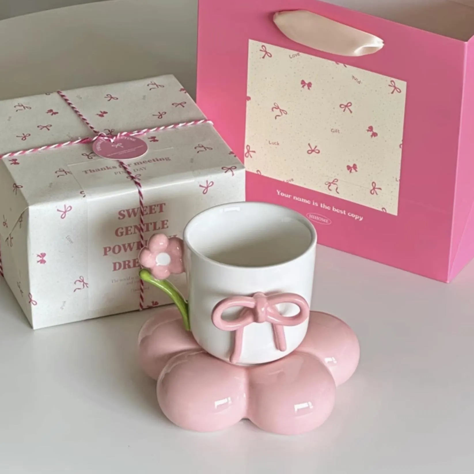 Flower Mug with Saucer