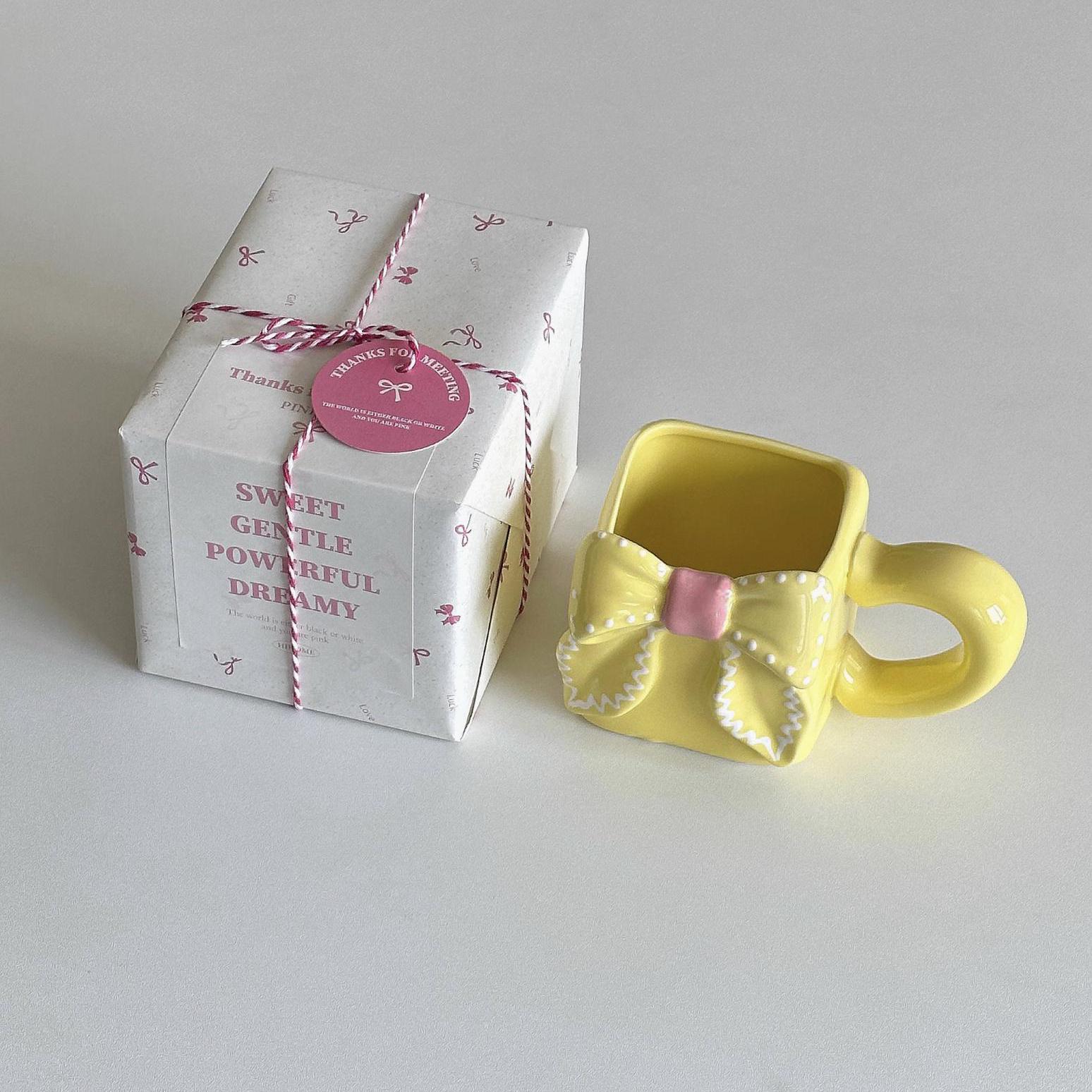 Ribbon Bow Square Mug