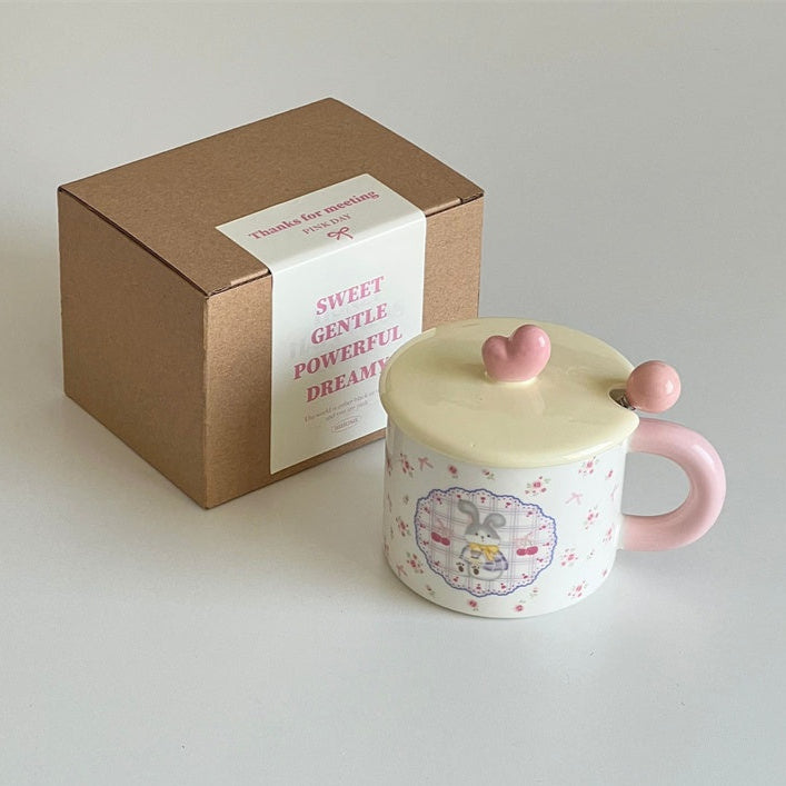 Coquette Lace Mug with Lid