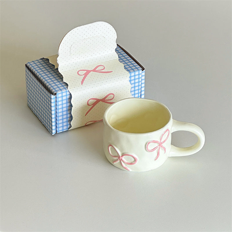 Pink Bow Cream Mug