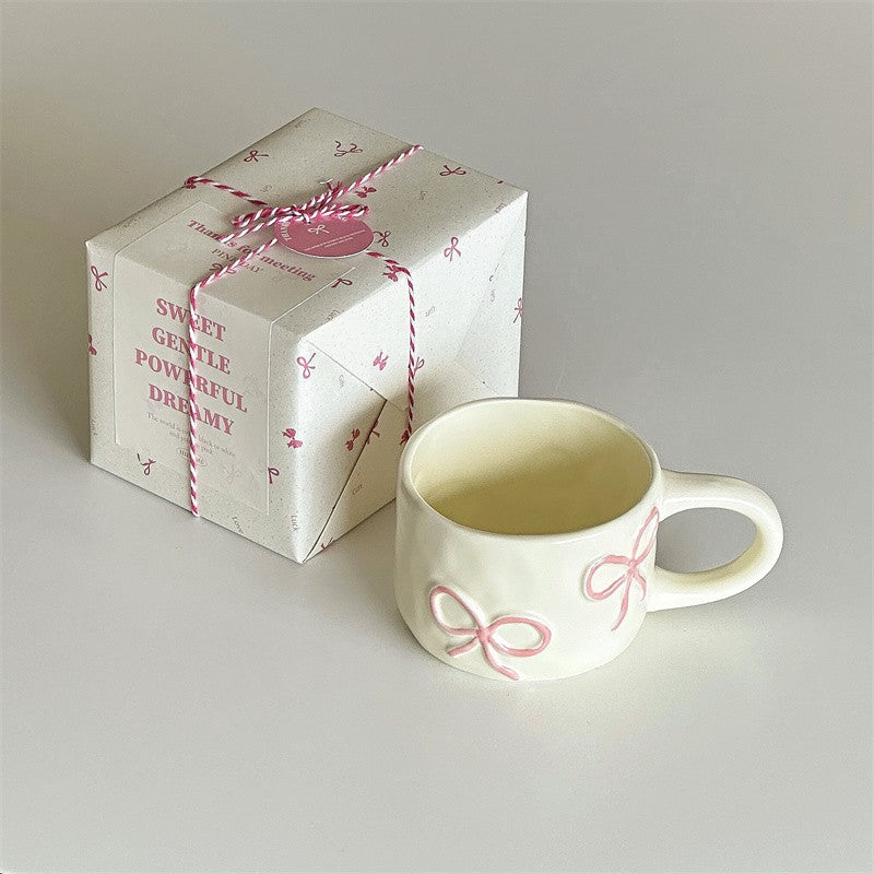 Pink Bow Cream Mug