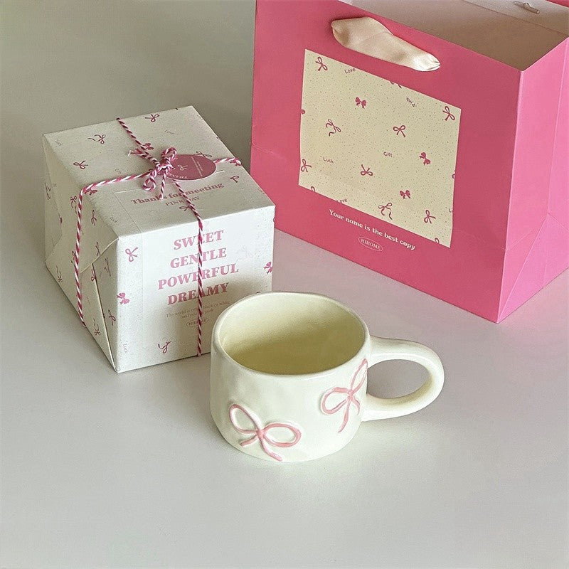 Pink Bow Cream Mug