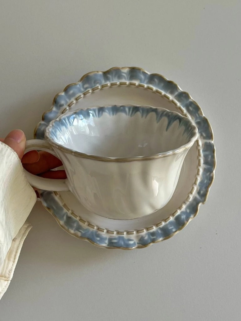Smoky Blue Retro Coffee Cup