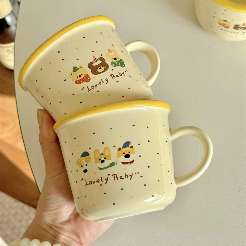 Polka Dot Milk Yellow Mug