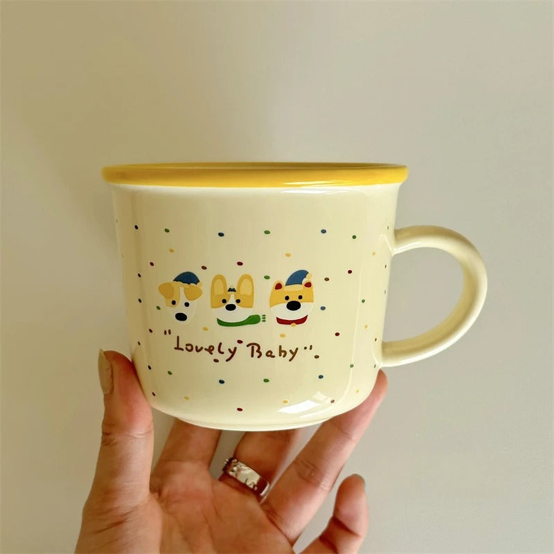 Polka Dot Milk Yellow Mug