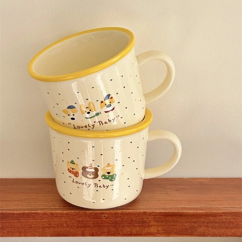 Polka Dot Milk Yellow Mug