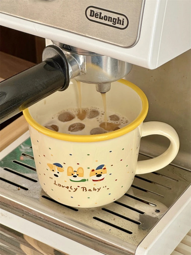 Polka Dot Milk Yellow Mug