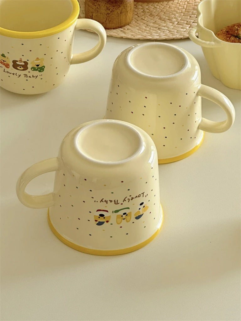 Polka Dot Milk Yellow Mug